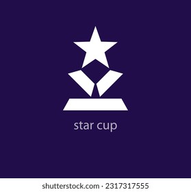 Creative star cup logo. Unique color transitions. Unique winning team trophy simple logo template. vector