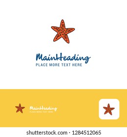 Creative Star fish  Logo Design. Flat color Logo place for Tagline. Vector Illustration