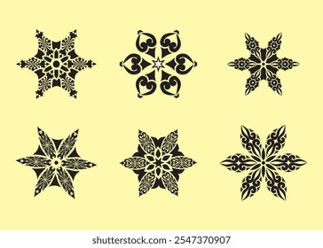 creative star flower line art design