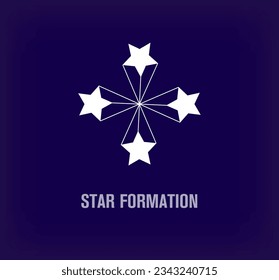 Creative star formation logo. Unique color transitions. Unique successful and distinguished company logo template. vector