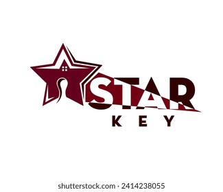plantilla de diseño de clave de estrella creativa y logotipo de casa