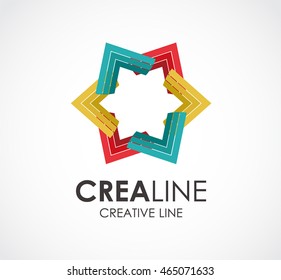 Creative of star line logo design vector template and abstract rainbow business symbol of company identity Logotype concept icon.