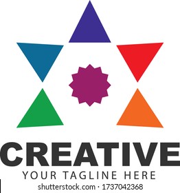 Creative Star Logo Design, Business Card, Triangle shape logo
