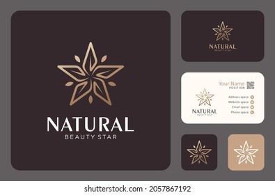 creative star logo design with business card template.