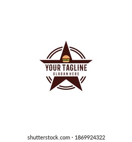 creative star logo and food burger design