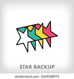 Logo de la serie Creative Star. Colores creativos únicos. Logro y premio estrella plantilla de logotipo. vector.