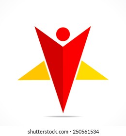 creative star shape men icon design concept vector