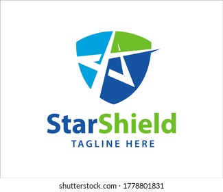 Creative Star Shield Logo Inspiration, Vector, Template