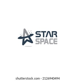 diseño del logotipo del espacio de la estrella creativa, concepto del logotipo de la estrella moderna, plantilla vectorial y símbolo
