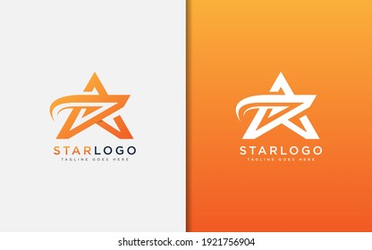 Creative Star Symbol Logo Design. Abstract Yellow Star Combined with Arrow Shape Sign Logo Design, Usable for Business Brand and Company. Vector Logo Illustration.