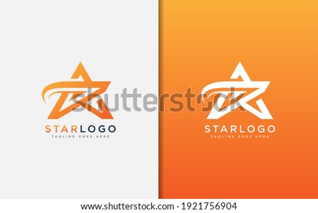 Creative Star Symbol Logo Design. Abstract Yellow Star Combined with Arrow Shape Sign Logo Design, Usable for Business Brand and Company. Vector Logo Illustration.