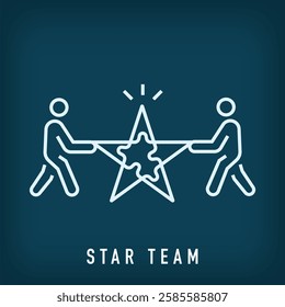 Creative star team sign logo design. Vector flat style. Identity design for rating service company.