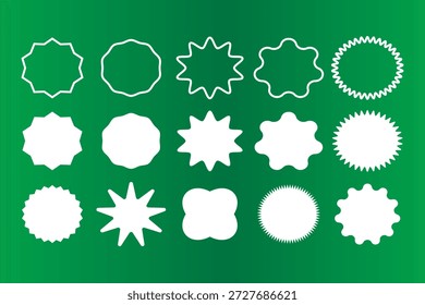 Creative starburst sticker set. Vibrant explosion shape symbols. New arrival vector icon labels.. Modern promotional badge designs, Vector star burst graphic elements,