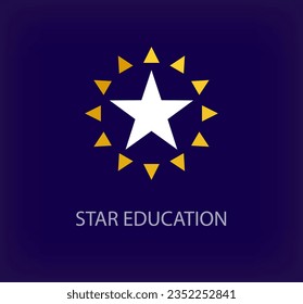 Creative starry education logo. Unique color transitions. Unique education schools corporate logo template. vector