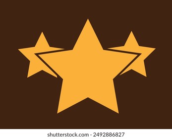 Creative stars formation logo design. Modern design in yellow color isolated on brown background. Colorful stars logo template. EPS editable file.