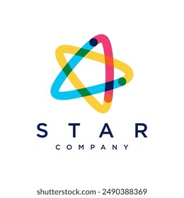 Diseño de Logo de Creative Stars. Color de diseño moderno. Colorida Estrella Logo Plantilla. Ilustración vectorial.