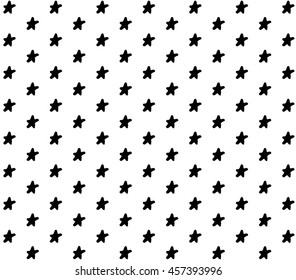 Creative stars seamless pattern. white, background, black, gift wrap. Vector illustration.  Rock-n-roll sketch. Tattoo. All stars