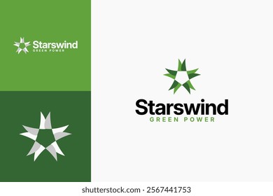 creative stars wind symbol icon logo vector design template. pictogram stars green energy logo design vector ideas with bold, clean, modern styles