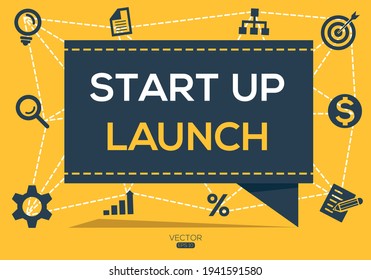 Creative (Start-Start) Banner Word mit Symbol, Vektorgrafik.