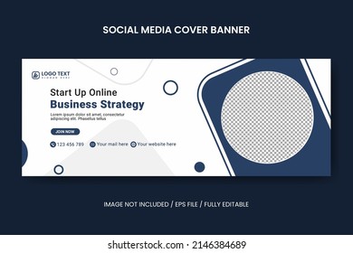 Creative Start-Up online Business Strategy social media facebook cover template, web banner template, corporate banner, header, business webinar banner
