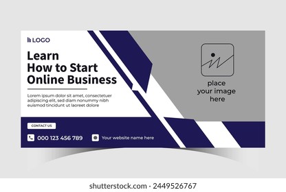 Creative Start-Up online Business Strategy social media, web banner template, corporate banner, header, business webinar banner