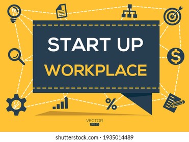 Creative (startup workplace) Banner Word with Icon ,Vector illustration.