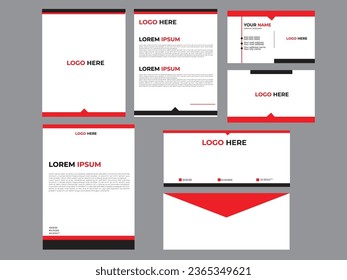 Creative Stationery design mock up set for corporate identity or branding. Dark blue color style and grey background. 