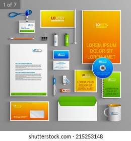 Creative stationery template design with color elements. Documentation for business.