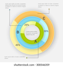 Creative statistical Infographic circle for your business reports and presentation on gray background.