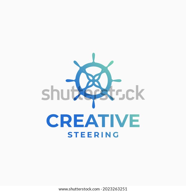 Creative steering logo, wheel\
logo, marine design, boat logo, yacht design, direction logo\
concept