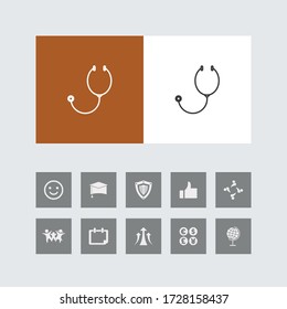 Icono creativo de línea de estetioscopio con iconos bonitos. 