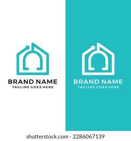 Creative stethoscope medical home logo icon template