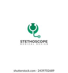 Creative stethoscope medical vector logo Health checkup tool.