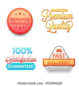Creative stickers, tags or labels design on white background.
