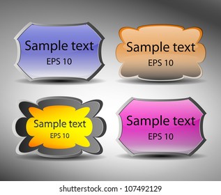 creative stickers with text, vector