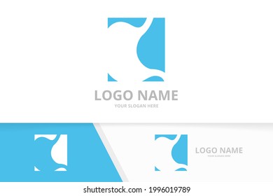 Creative stomach logo design. Gastrointestinal tract logotype design template..