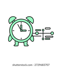 Creative Stopwatch Character Holding List in Bright Environment - Fun Illustration for Business and Time Management