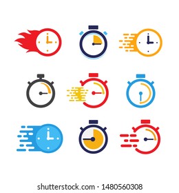 Creative Stopwatch Vector Icon. Fast Time Vector Icon.