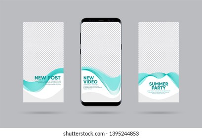 Creative stories set. Template for social media. Story template theme. Editable story cover design for photos, sales, new post and proposal. Vector illustration