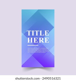 Creative story background. Abstract background.Blue and purple gradient. Shape memphis. Eps 10