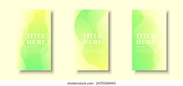 Creative story background, colorful, green and yellow gradations, wavy shape ,effect,abtract background, eps 10