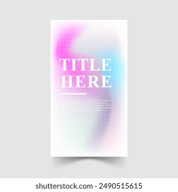 Creative story background, colorful, pink and blue gradation, wavy . Eps 10