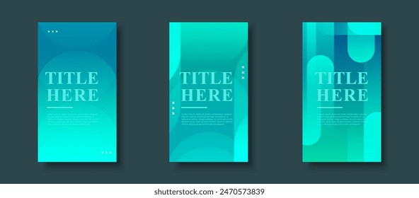 Creative story background set. Colorful, Green and blue gradtions, abstract background, eps 10