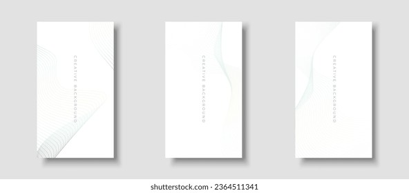 fondo de historia creativa, ola de línea blanca, fondo abstracto. Minimalista de moda. Memphis eps10