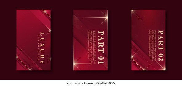 Fondo del paquete de historia creativa. colorido, lujoso y elegante gradación roja