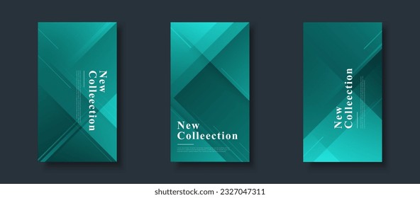 Creative Story Package background . full of colors, bright green and dark green gradation, slash eps 10