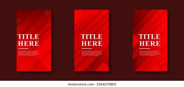 Creative Story Package background . full of colors, bright red ,set, gradations, slash memphis abstract eps 10