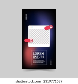 Creative story social media post, geometric style,2 color, gradation,eps 10