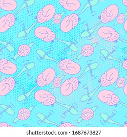 Creative strange repeat elements in vector seamless background. 