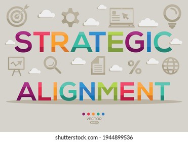 Creative (strategic alignment) Banner Word with Icon ,Vector illustration.